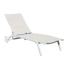 Garden Chaise Longue in Aluminium with Seat in Textilene - Zohra Viadurini