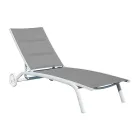 Garden Chaise Longue in Aluminium with Seat in Textilene - Zohra Viadurini