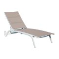 Garden Chaise Longue in Aluminium with Seat in Textilene - Zohra