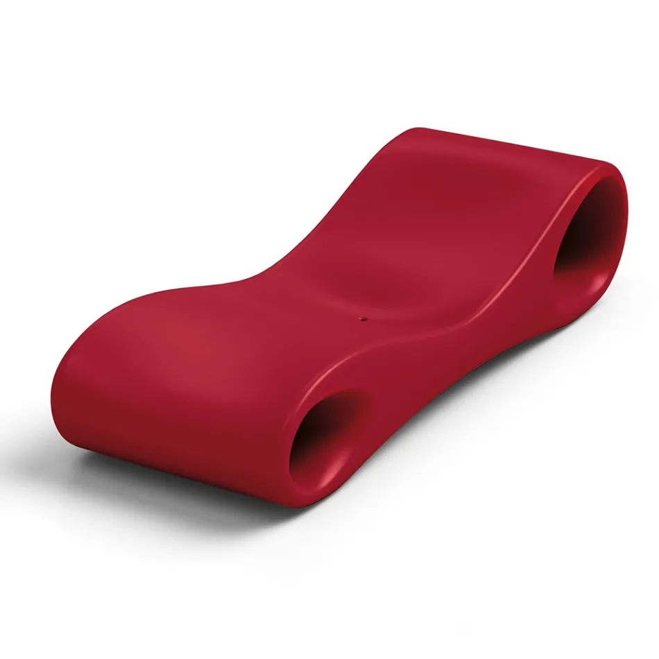 Garden Chaise Longue in Colored Polyethylene Made in Italy - Flores Viadurini