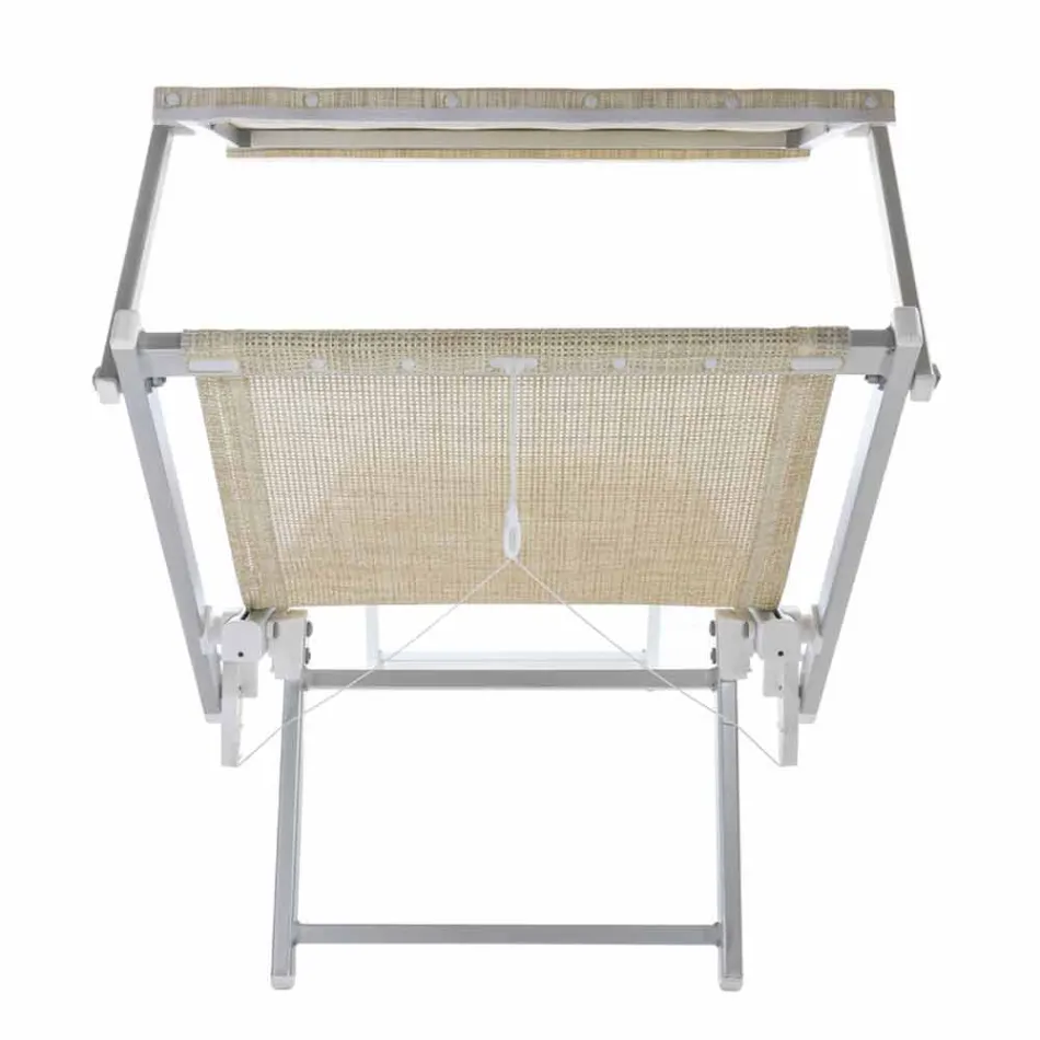 Modern Garden Chaise Longue with Parasol and Reclining Backrest - Arnold Viadurini