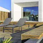 Reclining Garden Chaise Longue in Aluminium, Homemotion, 4 Pieces - Lester Viadurini
