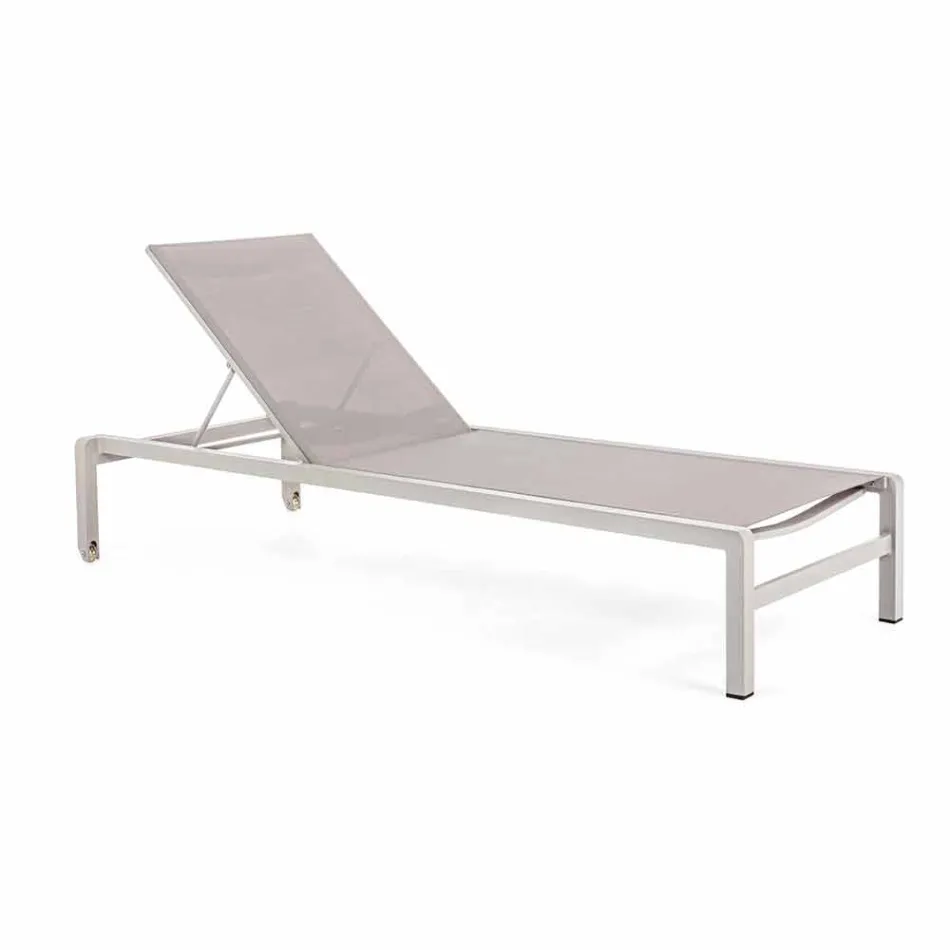 Homemotion Aluminium Reclining Garden Chaise Longue, 4 Pieces - Lester Viadurini