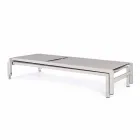 Homemotion Aluminium Reclining Garden Chaise Longue, 4 Pieces - Lester Viadurini