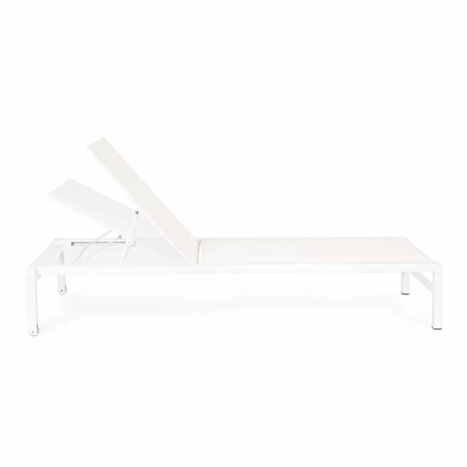 Homemotion Aluminium Reclining Garden Chaise Longue, 4 Pieces - Lester Viadurini