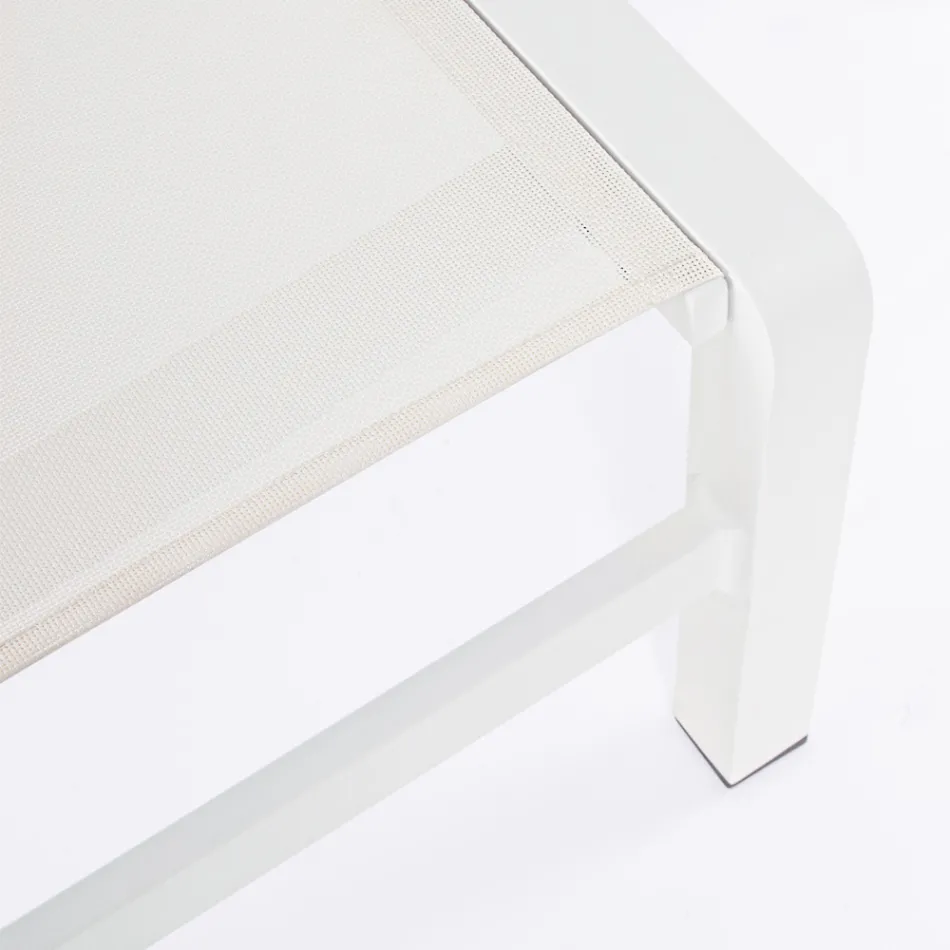 Reclining Garden Chaise Longue in Aluminium, Homemotion, 4 Pieces - Lester Viadurini