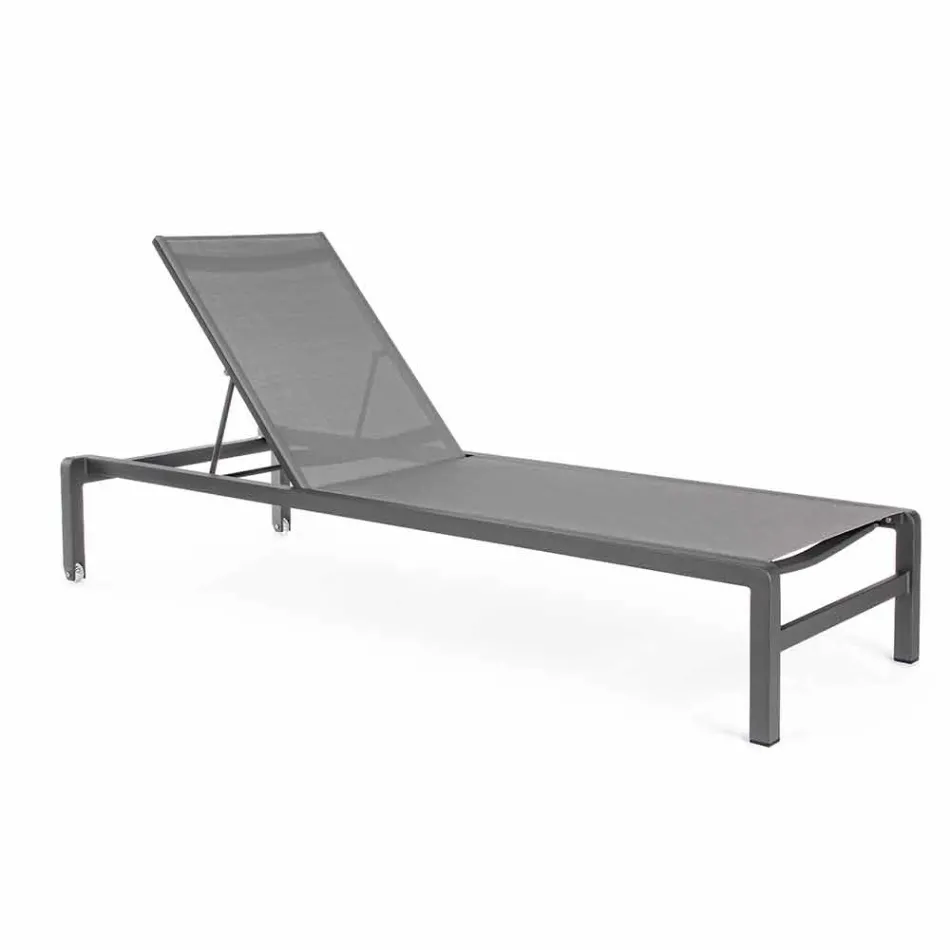 Homemotion Aluminium Reclining Garden Chaise Longue, 4 Pieces - Lester Viadurini