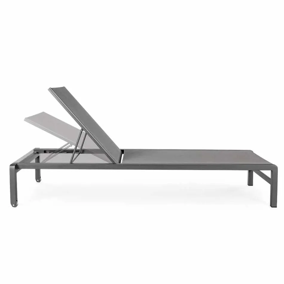 Homemotion Aluminium Reclining Garden Chaise Longue, 4 Pieces - Lester Viadurini