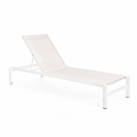 Homemotion Aluminium Reclining Garden Chaise Longue, 4 Pieces - Lester Viadurini