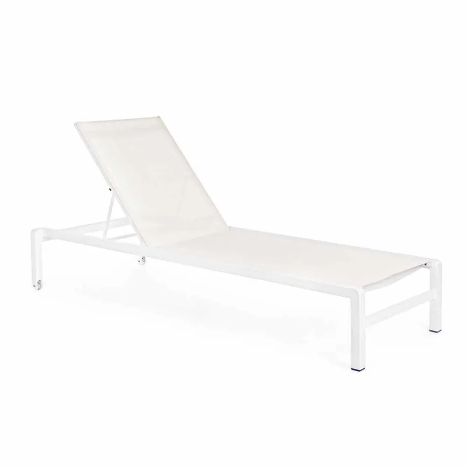 Homemotion Aluminium Reclining Garden Chaise Longue, 4 Pieces - Lester Viadurini