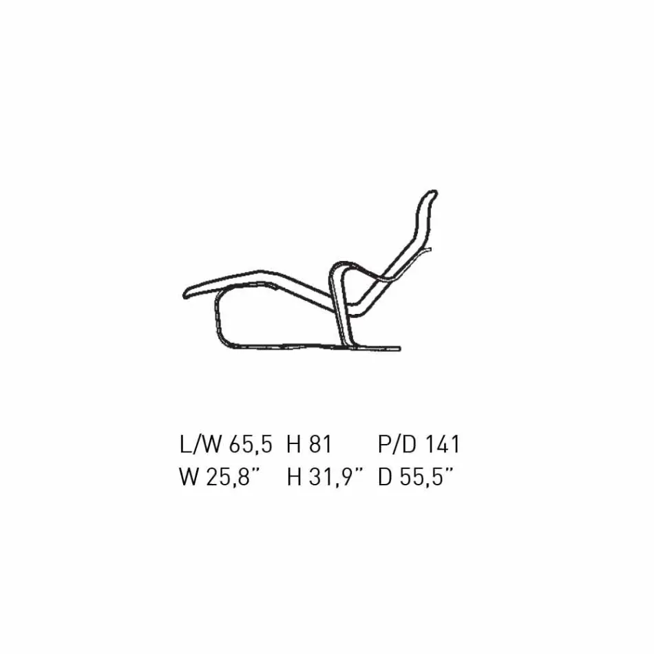 Chaise Longue in Birch Wood with Cotton Seat Made in Italy - Fortaleza Viadurini