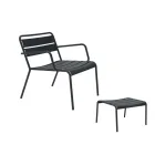 Outdoor Chaise Loungue with Metal Footrest Made in Italy - Amina Viadurini