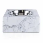 Dogs and Cats Bowl in White Carrara Marble Made in Italy - Ciotta Viadurini