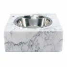 Dogs and Cats Bowl in White Carrara Marble Made in Italy - Ciotta Viadurini