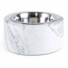 Dogs and Cats Bowl in White Carrara Marble Made in Italy - Ciotta Viadurini