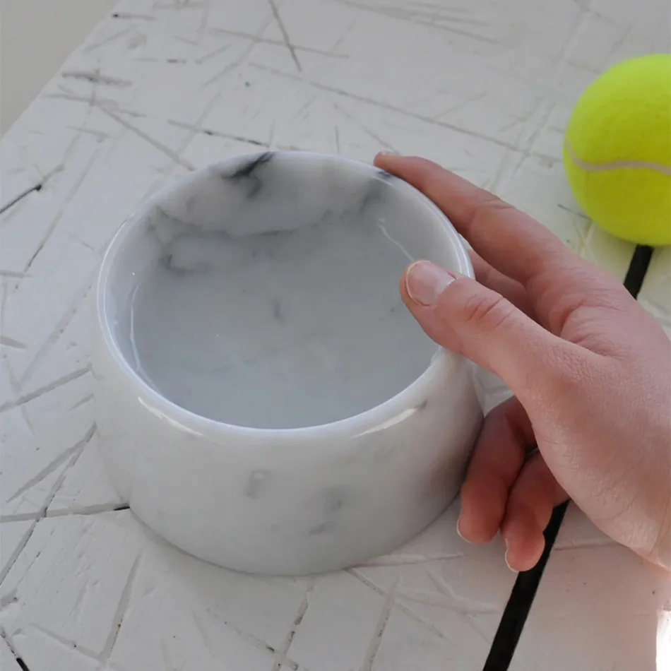 Marble Bowl for Dog/Cat Made in Italy - Komi Viadurini