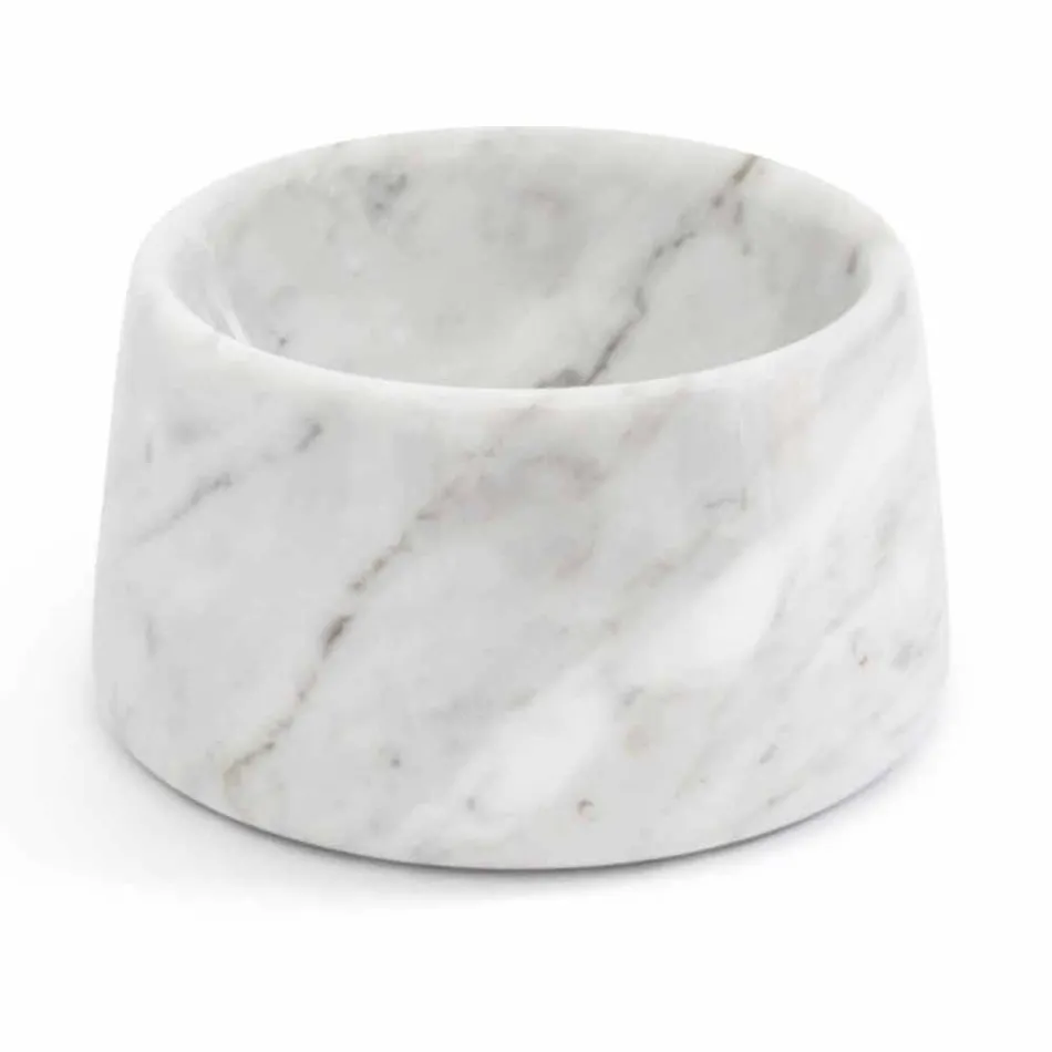 Modern Bowl for Dogs and Cats in White or Black Marble Made in Italy - Catt Viadurini