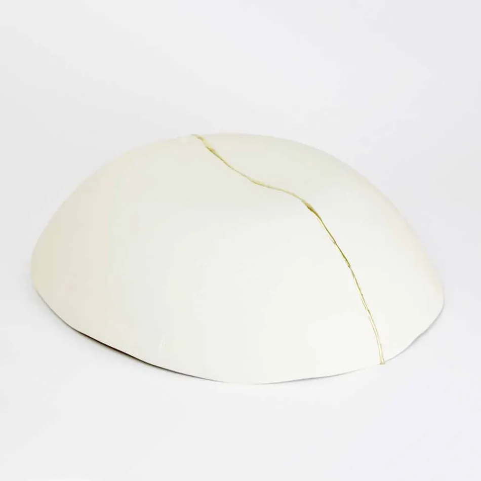 Bowls in White Porcelain and Gold Leaf Italian Luxury Design - Cicatroro Viadurini