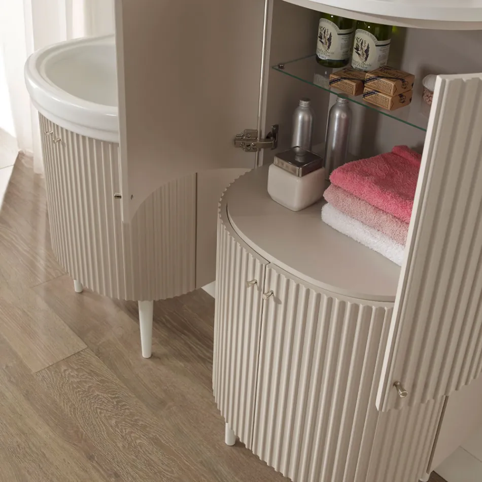 Column with Four Doors with Cannetté Processing Made in Italy - Sweets Viadurini