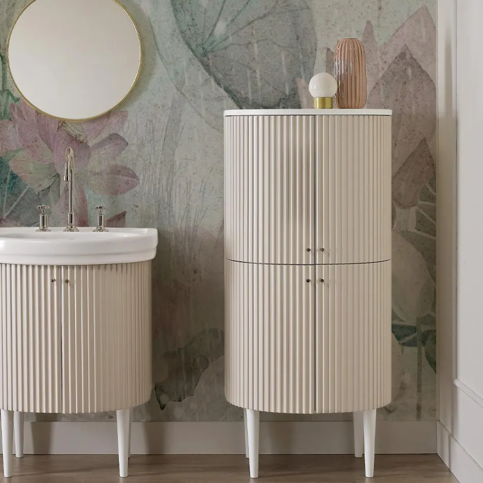 Column with Four Doors with Cannetté Processing Made in Italy - Sweets Viadurini