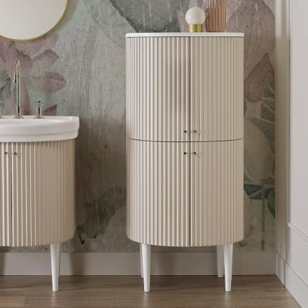 Column with Four Doors with Cannetté Processing Made in Italy - Sweets Viadurini