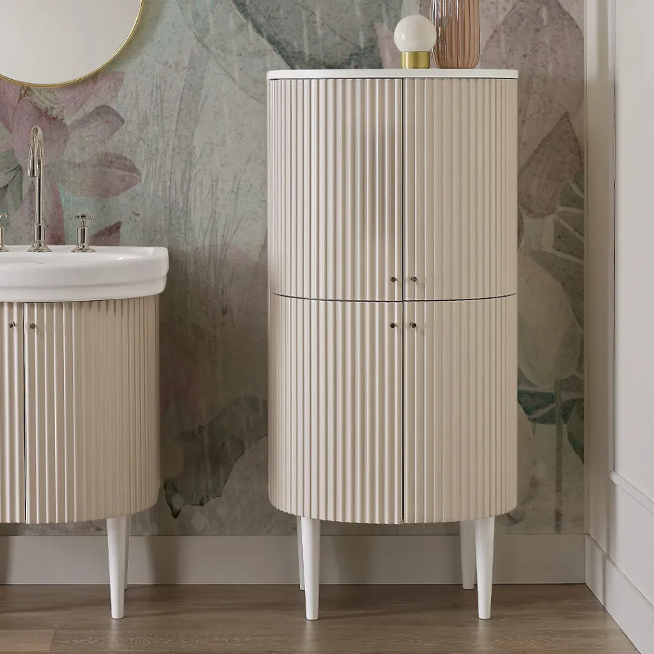 Column with Four Doors with Cannetté Processing Made in Italy - Sweets Viadurini