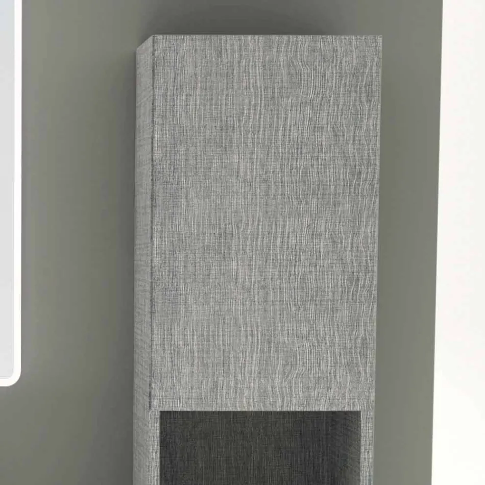 Bathroom column with 2 doors in modern design eco-wood Ambra, made in Italy Viadurini