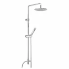 Round Section Shower Column in Brass with Hand Shower Made in Italy - Amadeo Viadurini