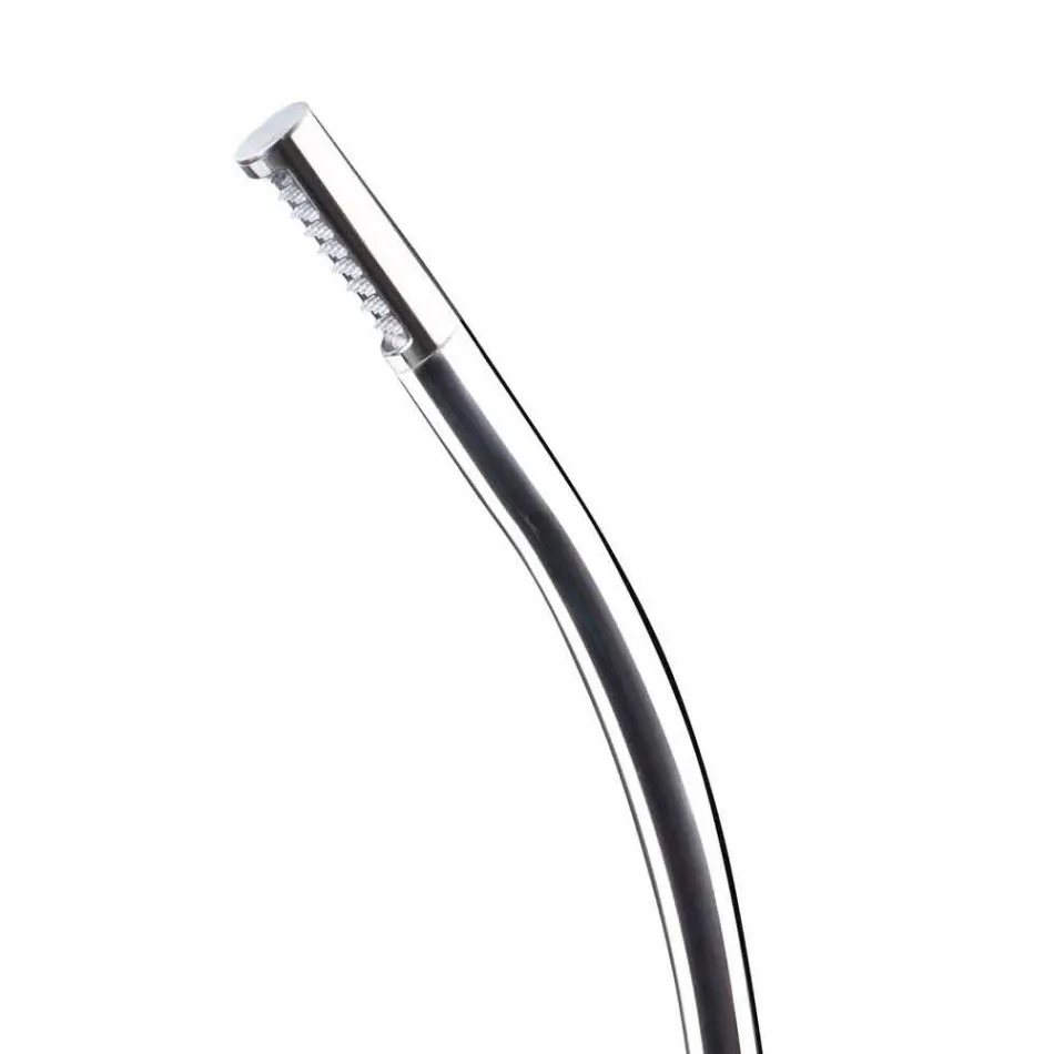 Outdoor Shower Column in Steel with Built-in Shower Head Made in Italy - Yuki Viadurini