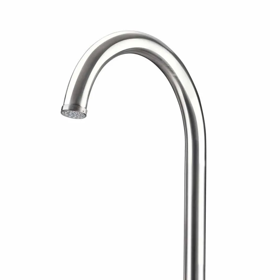 Stainless Steel Garden Shower Column with Hand Shower Made in Italy - Marlen Viadurini