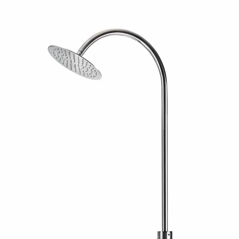 Outdoor Shower Column in Chromed Steel with Mixer Made in Italy - Norton Viadurini