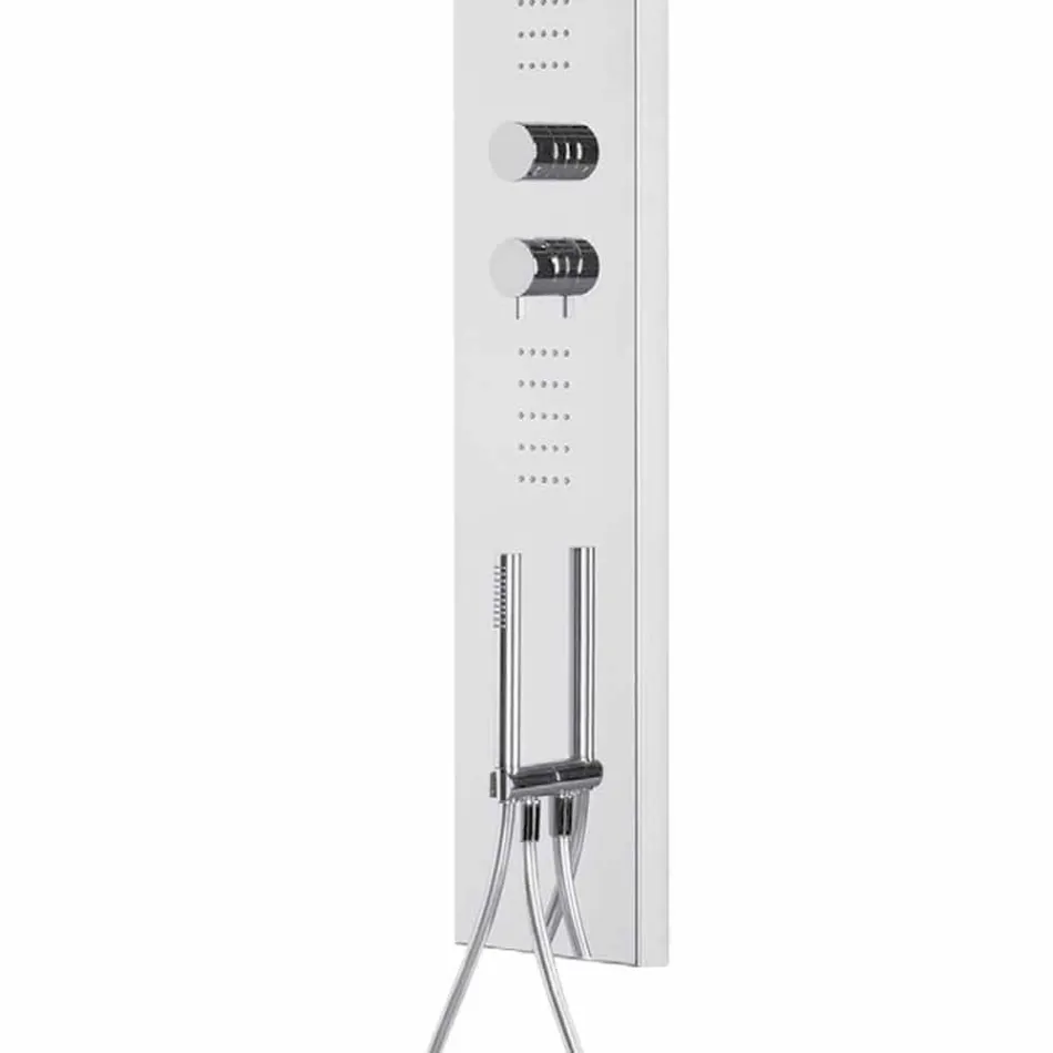 Steel Shower Column with Rain Showerhead Made in Italy - Sailor Viadurini