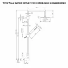 Brass Shower Column with Square Steel Shower Head Made in Italy - Lipari Viadurini