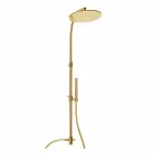 Brass Shower Column with Round Steel Showerhead Made in Italy - Kennedy Viadurini