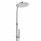 Brass Shower Column with Round Steel Showerhead Made in Italy - Kennedy Viadurini