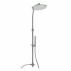 Brass Shower Column with Round Steel Showerhead Made in Italy - Kennedy Viadurini