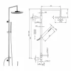 Shower column in chromed brass with abs hand shower made in Italy - Selvio Viadurini