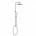 Shower column in chromed brass with shower head and flexible hose Made in Italy - Cunio