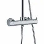 Shower column in chromed brass with round shower head Made in Italy - Griso Viadurini