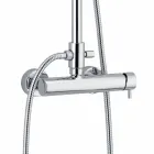 Single-lever Shower Column in Brass Chrome Finish Made in Italy - Padula Viadurini