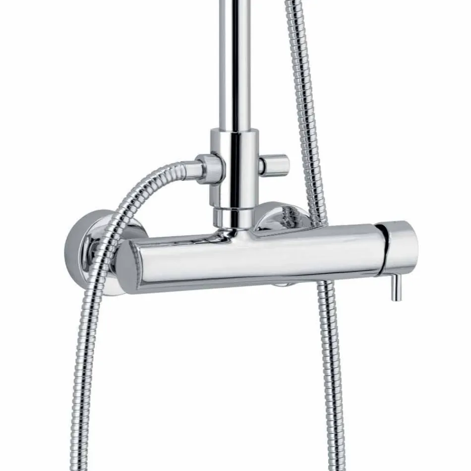 Single-lever Shower Column in Brass Chrome Finish Made in Italy - Padula Viadurini