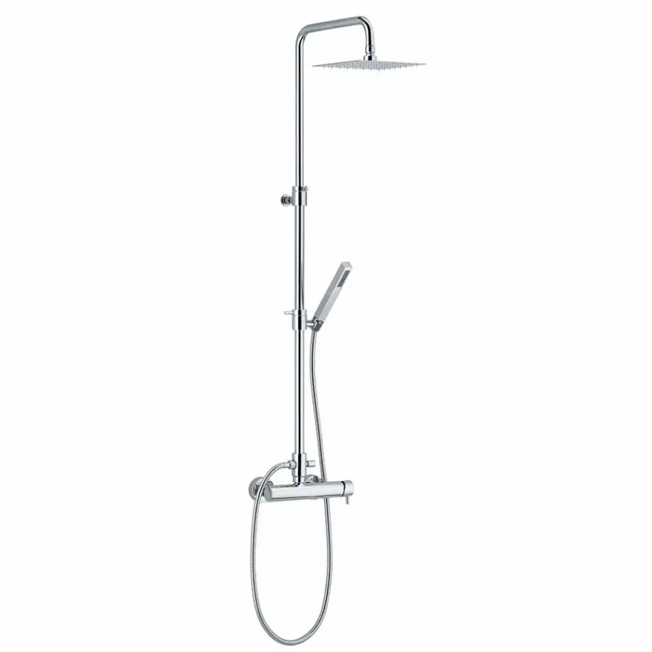 Single-lever Shower Column in Brass Chrome Finish Made in Italy - Padula Viadurini