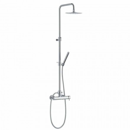 Single-lever Shower Column in Brass Chrome Finish Made in Italy - Padula Viadurini