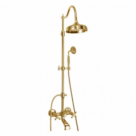 Adjustable Brass Shower Column with Made in Italy Bath Group - Fedrio Viadurini