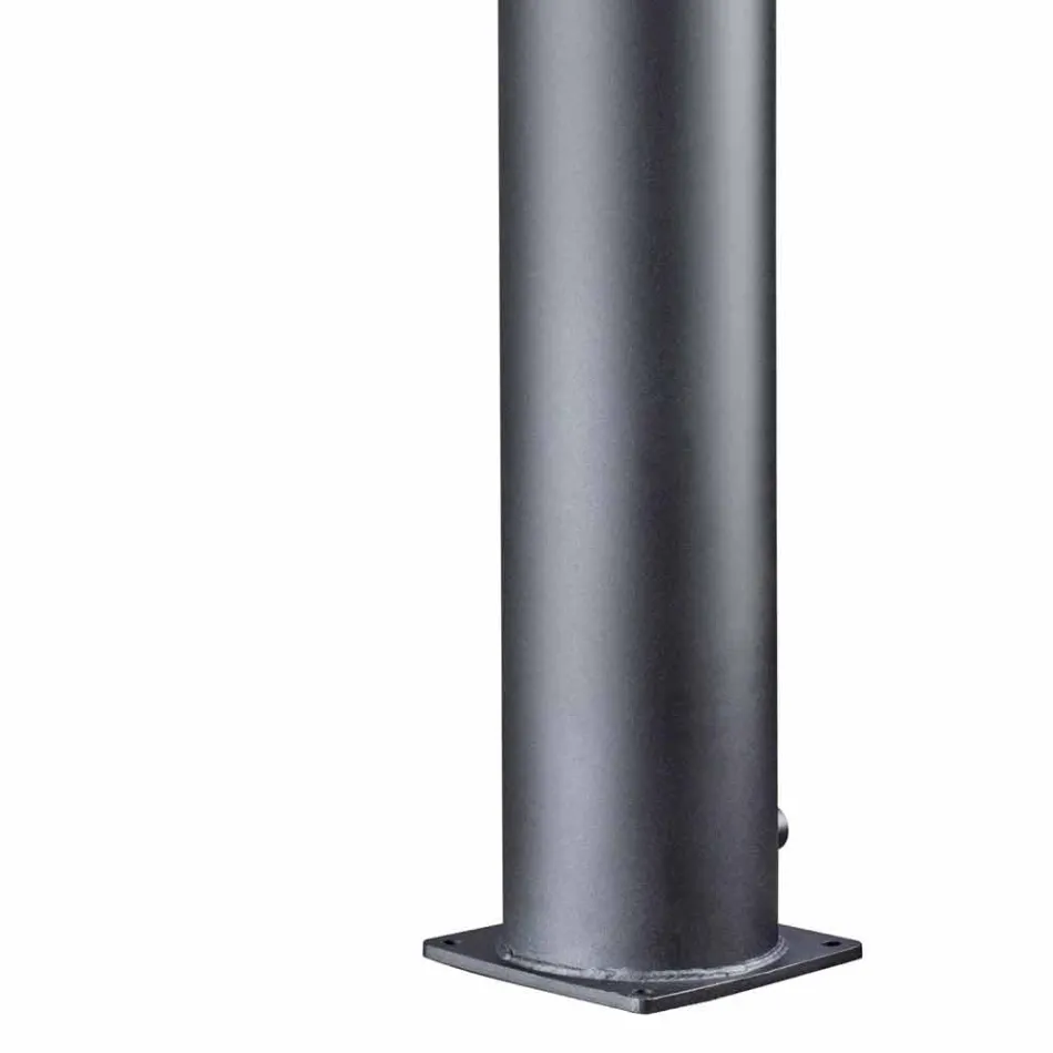 Solar Garden Shower Column in Black Stainless Steel Made in Italy - Werner Viadurini