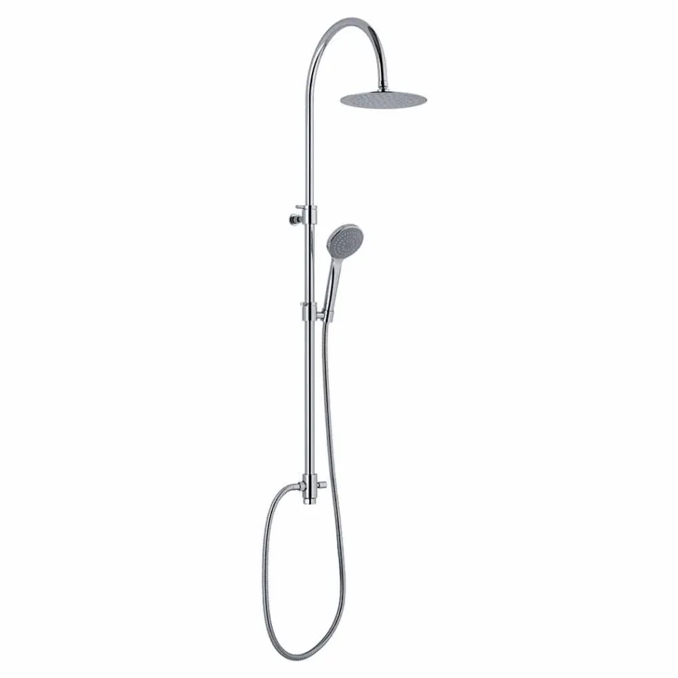 Telescopic Shower Column in Brass with Round Shower Head Made in Italy - Lenio Viadurini