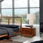 Dresser 2 drawers in modern design walnut solid wood, Nino Viadurini