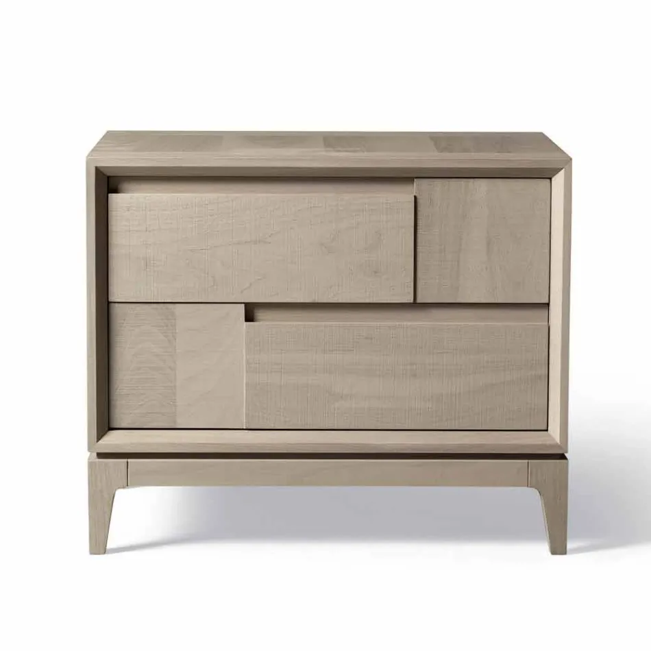 Dresser 2 drawers in modern design walnut solid wood, Nino Viadurini