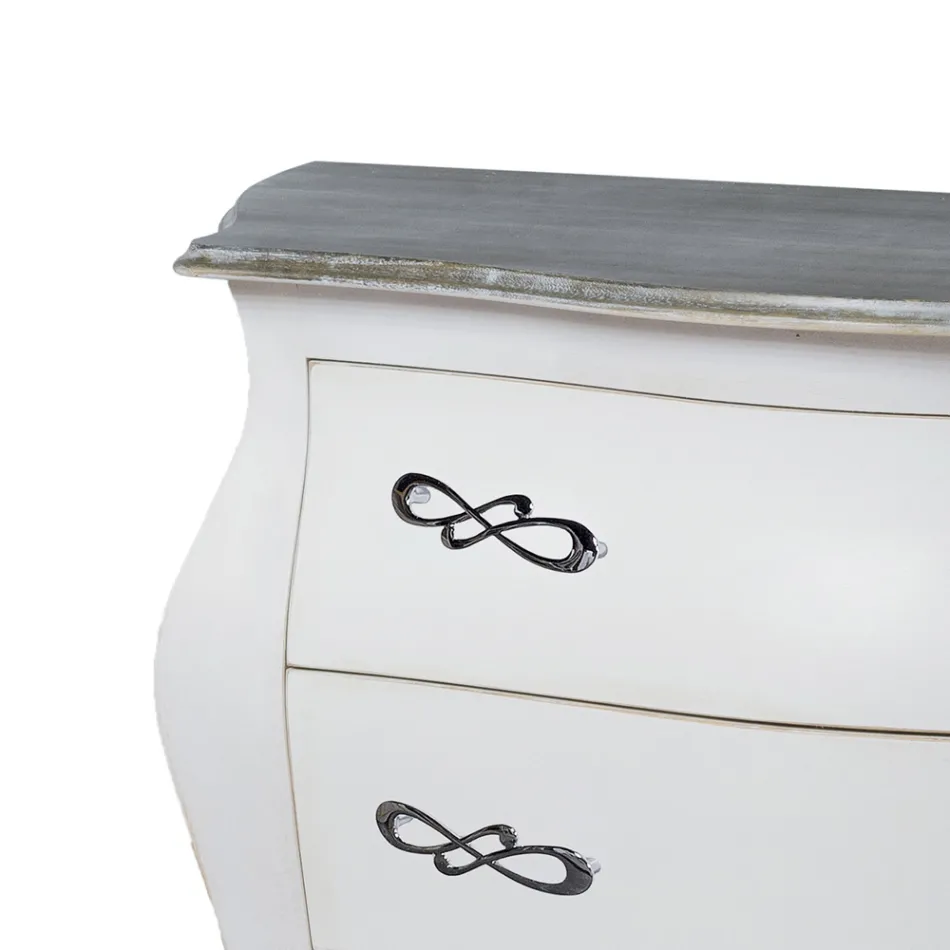 Rounded Dresser with 3 Drawers in Different Finishes Made in Italy - Gamad Viadurini