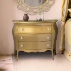Rounded Dresser with 3 Drawers in Different Finishes Made in Italy - Gamad Viadurini